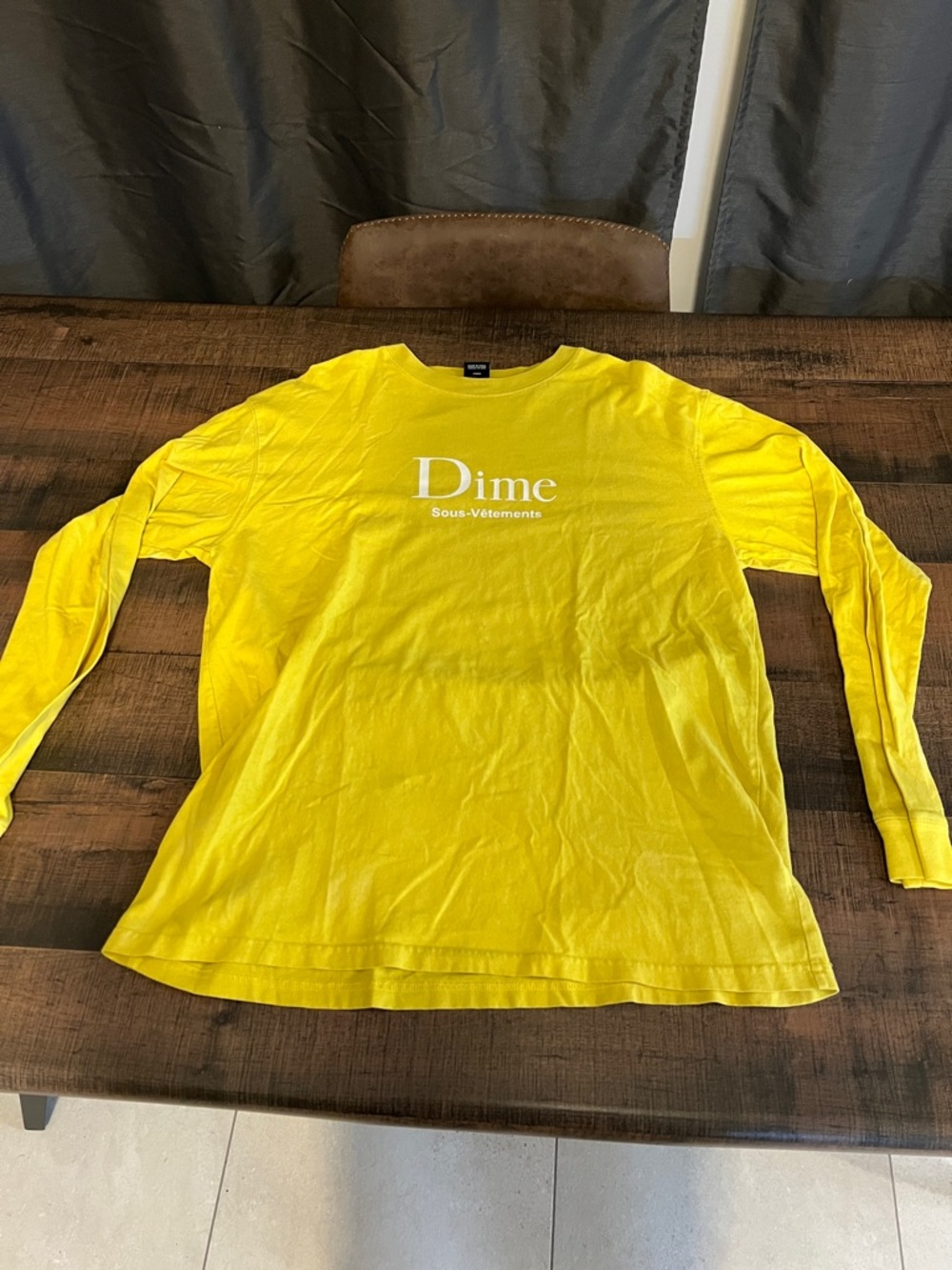 Dime Yellow Long Sleeve Logo Tee